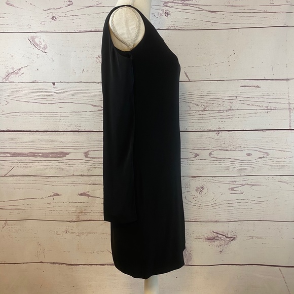 HELMUT LANG Sleeve Cutout Crepe Shift Dress - Picture 6 of 11